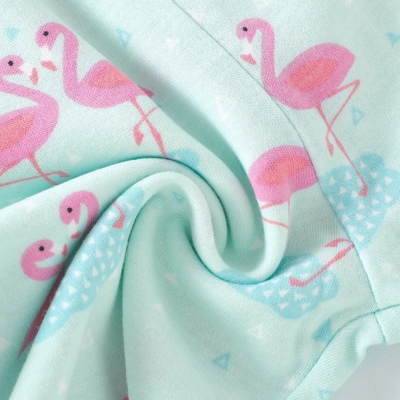 Pajama Set 2Y-7Y Organic Cotton O-neck Super Soft And Breathable Flamingo HY6001-5
